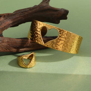Ensembles De Bracelets Pour Femmes En Acier Inoxydable Imperméable, Motif Marteau En Forme De Cœur h5 Image2