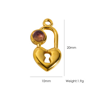 Pendentifs Pour Femmes Simple Series Retro Heart Lock En Acier Inoxydable Étanche h5 