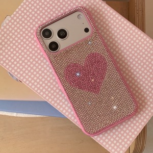 Coques De Téléphone Magnifiques En Strass En Forme De Cœur Et De Couleurs Assorties h5 Image5