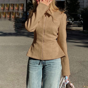 Vestes Et Manteaux En Daim Rétro Unis, Décontractés Et Vintage, À Taille Marquée h5 Image2
