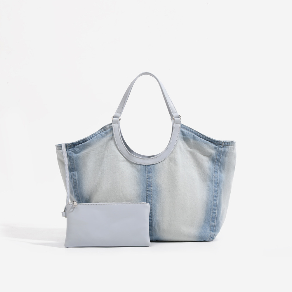Sacs Fourre-Tout Pour Femmes En Coton, Style Décontracté, Couleur Unie Ou Dégradée 