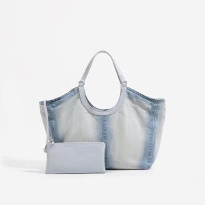Sacs Fourre-Tout Pour Femmes En Coton, Style Décontracté, Couleur Unie Ou Dégradée h5 