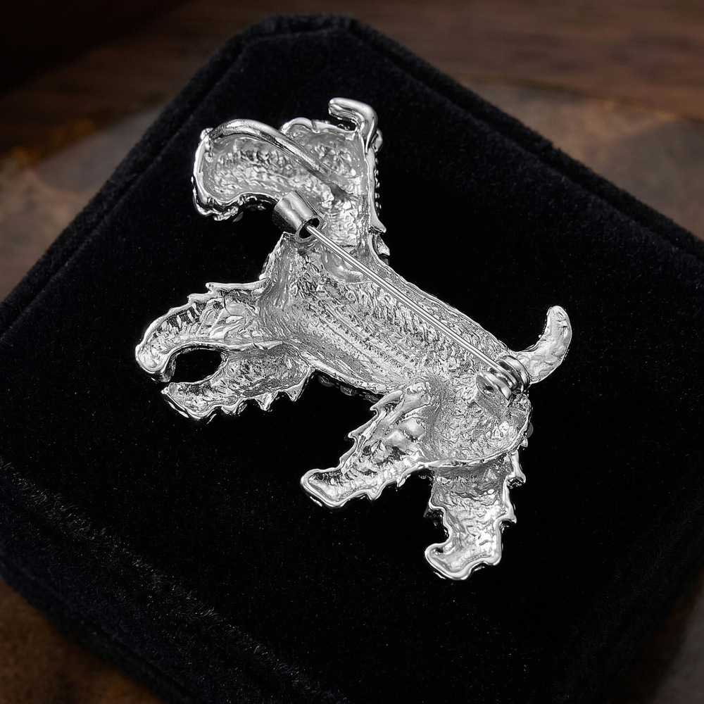 Broches Luxueuses En Métal Et Strass, Représentant Un Adorable Chiot Aux Couleurs Assorties. h5Image3