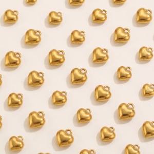 Pendentifs Pour Femmes En Forme De Cœur, Étanches, En Acier Inoxydable, Couleur Or, De La Série Simple À Faire Soi-Même h5 Image3