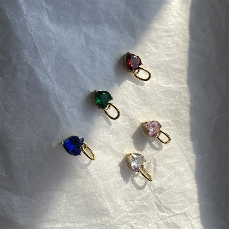 Pendentifs Pour Femmes En Forme De Cœur, En Acier Inoxydable Étanche, Couleur Or Et Zircon, De La Série Simple À Faire Soi-Même Image4
