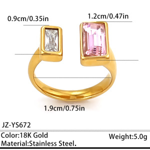 Bagues Pour Femmes En Acier Inoxydable Doré, Étanches, De Forme Irrégulière Et De Couleur Zircon, Ornées De Zircon, Collection Luxueuse. h5