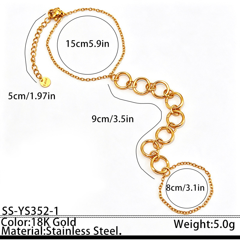 Chaîne De Poignet Pour Femme, Série Romantique, Sport, Cercle, Acier Inoxydable, Étanche, Couleur Or Image2