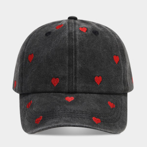 Casquette De Baseball Décontractée En Coton Uni Couleur Cœur, Série Simple h5 