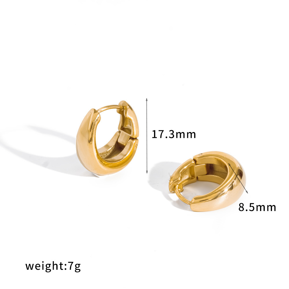 Boucles D'Oreilles Créoles Décontractées Pour Femmes, En Acier Inoxydable Imperméable, Couleur Or