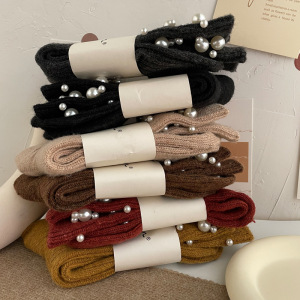 Chaussettes Mi-Mollet Élégantes Unies Pour Femmes h5 Image3