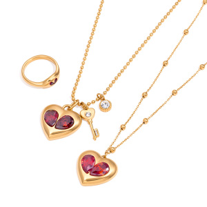 Colliers Pendentifs Pour Femmes, Collection Romantique, En Acier Inoxydable, En Forme De Cœur Simple Et Étanche h5 Image4
