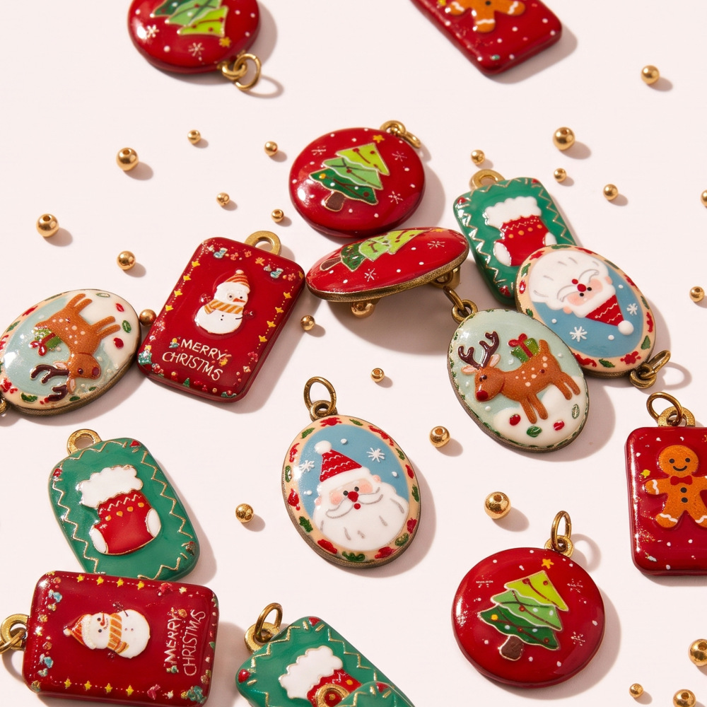 Pendentifs De Noël Classiques À Faire Soi-Même, En Forme D'Ellipse, En Acier Inoxydable Étanche, Couleur Or, Pour Femmes h5Image4