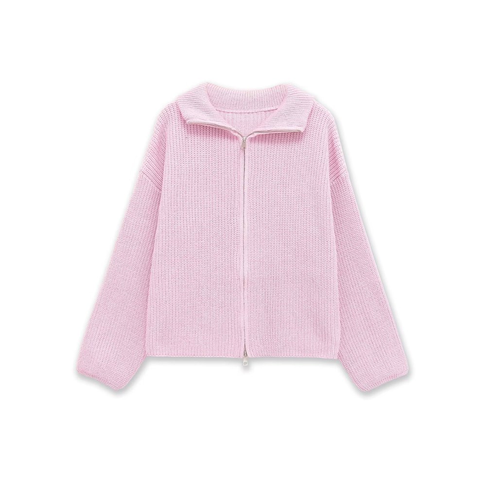 Gilet En Maille Rayée Décontracté Avec Double Fermeture Éclair Au Design Unique 