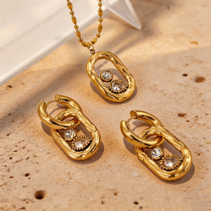 Ensembles De Bijoux Pour Femmes En Acier Inoxydable Imperméable Couleur Or, Collection Romantique Sexy Droplet h5 Image2