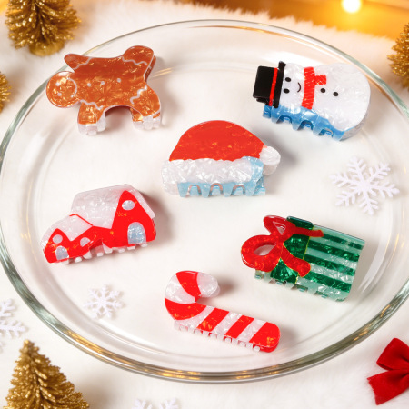 Pinces À Cheveux En Pvc De Noël Mignonnes Et Mignonnes De La Série Simple