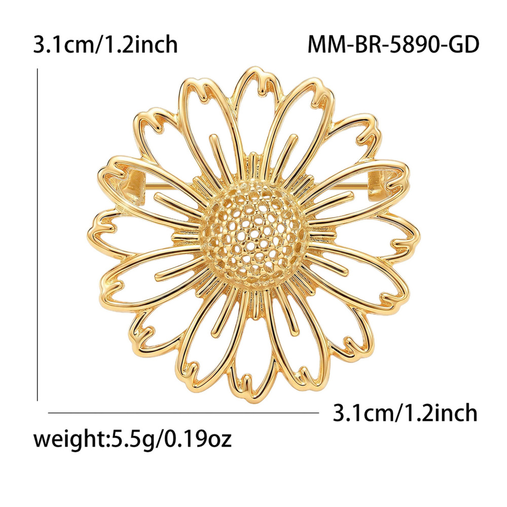 Broches En Métal Uni Couleur Fleur Quotidienne De La Série Simple 