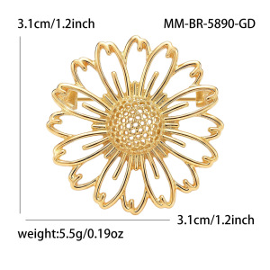 Broches En Métal Uni Couleur Fleur Quotidienne De La Série Simple h5 