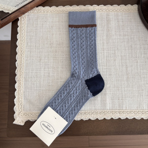 Chaussettes Mi-Mollet À Rayures Basiques Pour Femmes h5 