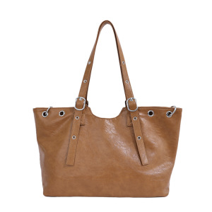 Sac Cabas Femme En Pu Ajouré, Couleur Unie, Style Streetwear, Avec Quincaillerie En Métal h5 