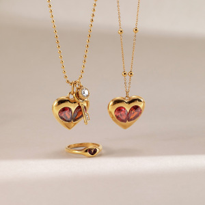 Colliers Pendentifs Pour Femmes, Collection Romantique, En Acier Inoxydable, En Forme De Cœur Simple Et Étanche h5 Image2