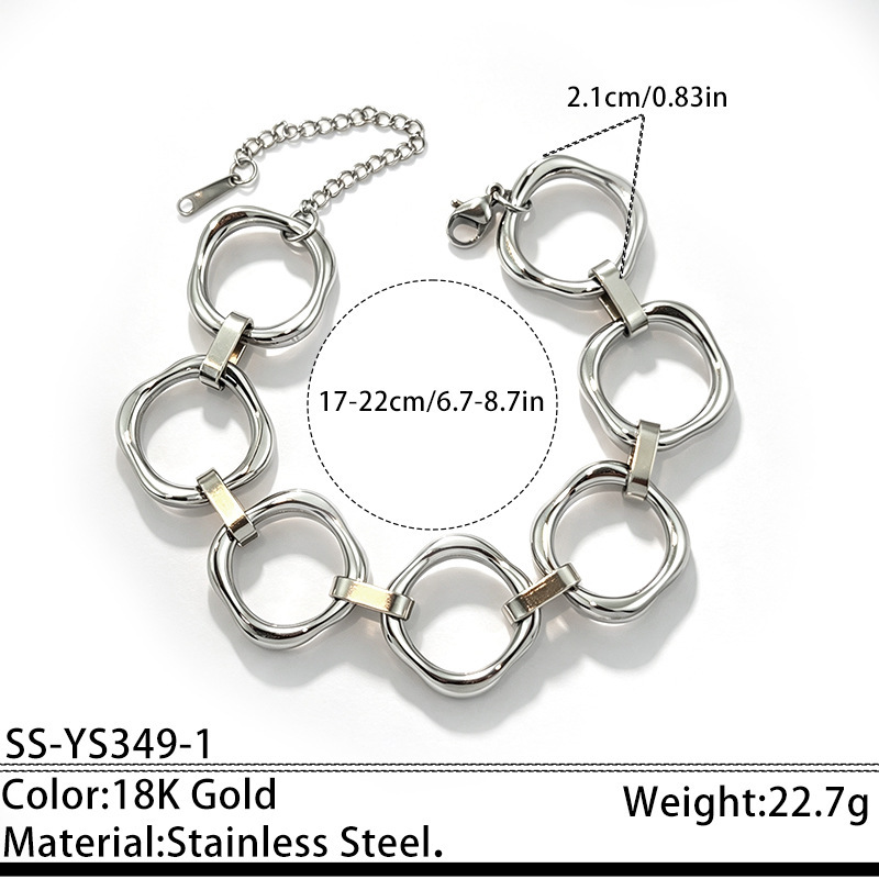 Ensembles De Bijoux Pour Femmes De La Série Luxueuse, Au Style Rétro Irrégulier, En Acier Inoxydable Étanche Et Couleur Or 