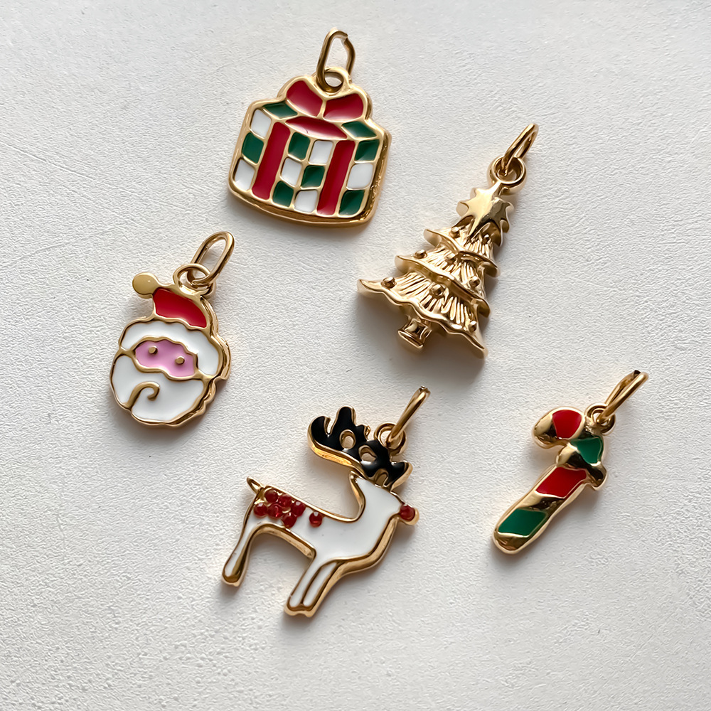Pendentifs De Noël Classiques À Faire Soi-Même Pour Femmes, En Acier Inoxydable Étanche, Couleur Or Image4