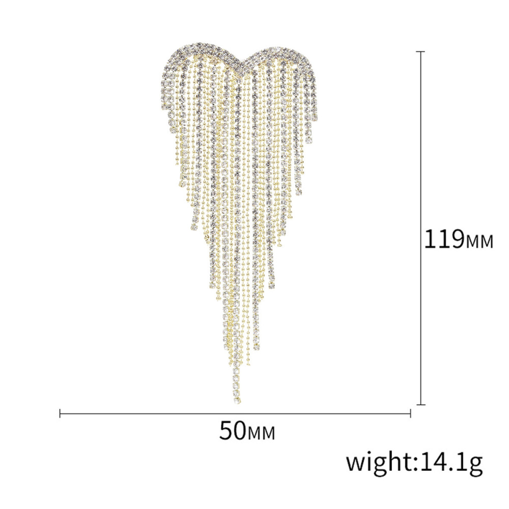 Broches De Luxe Quotidiennes En Forme De Cœur, Couleur Unie, Pompon, Métal Et Strass h5Image6