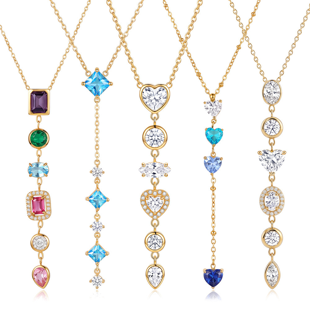 Collier Pendentif Femme Élégant En Forme De Cœur Goutte D'Eau, En Acier Inoxydable Étanche Et Zircon. h5Image5