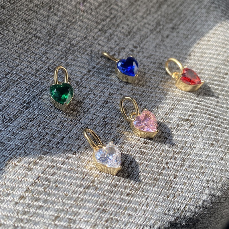 Pendentifs Pour Femmes En Forme De Cœur, En Acier Inoxydable Étanche, Couleur Or Et Zircon, De La Série Simple À Faire Soi-Même Image3