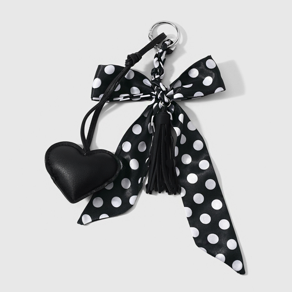 Porte-Clés En Alliage Simple Series Daily Heart À Pois Et Teckel 