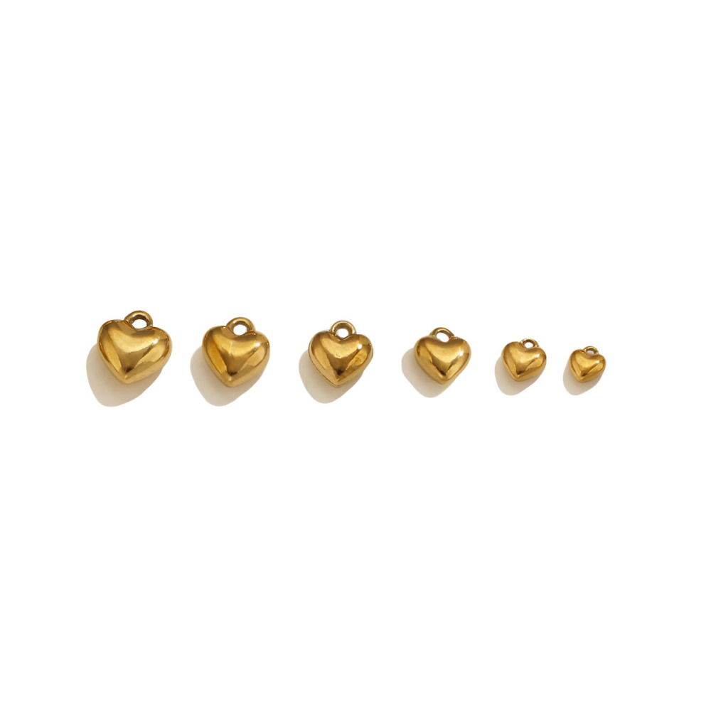 Pendentifs Pour Femmes En Forme De Cœur, Étanches, En Acier Inoxydable, Couleur Or, De La Série Simple À Faire Soi-Même Image5