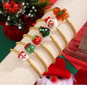Bracelets De Perles De Noël Mignons Et Simples, Couleur Cuivre Et Or, Pour Femmes h5 Image2