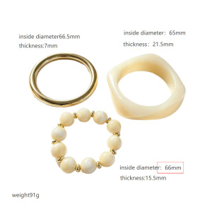 Ensembles De Bracelets Pour Femmes En Résine Dorée Avec Perles Dégradées h5 Image3