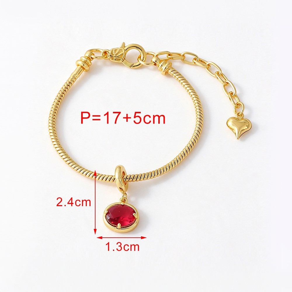 Bracelets À Breloques Pour Femmes, Collection Simple, Élégants, Ronds, Couleur Cuivre Doré, Zircon. Image4
