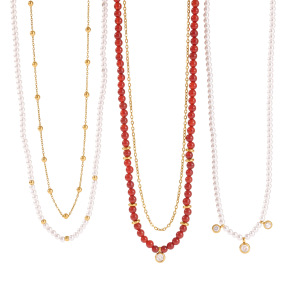 Colliers De Perles Rétro Romantiques En Acier Inoxydable, Couleur Or, Étanches, Pour Femmes h5 Image5