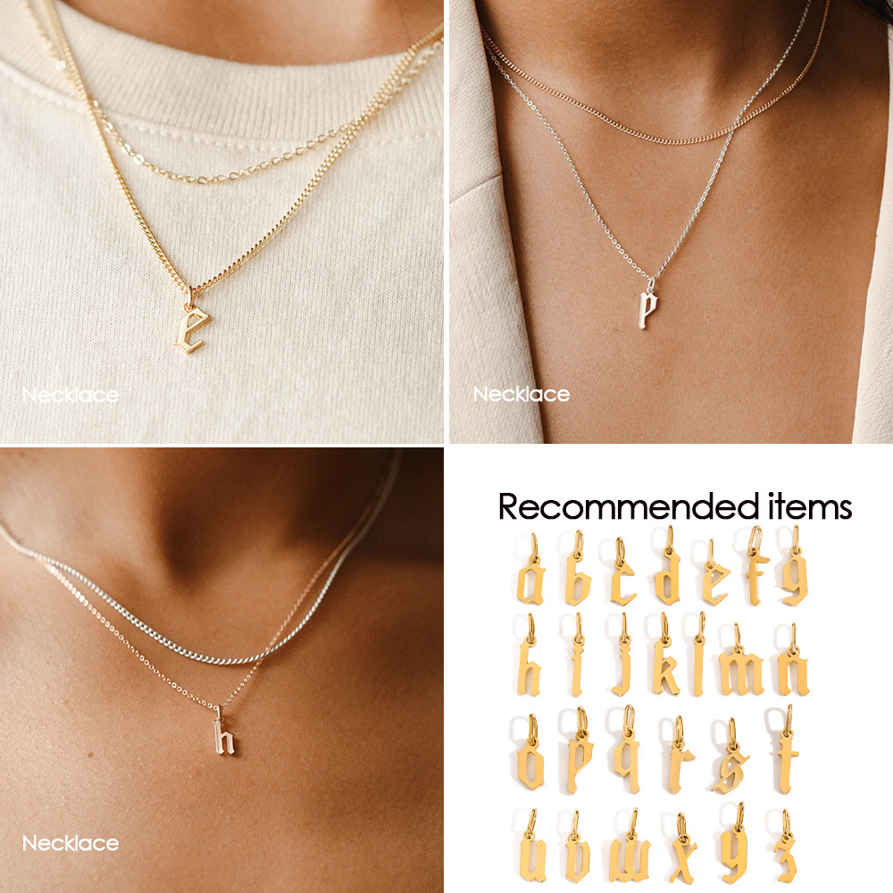 Pendentifs Femme Simple Series Diy En Acier Inoxydable Étanche Couleur Or Image3