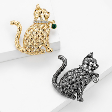 Broches En Métal Ajouré, Motif Chat Mignon, Collection Simple Series 2
