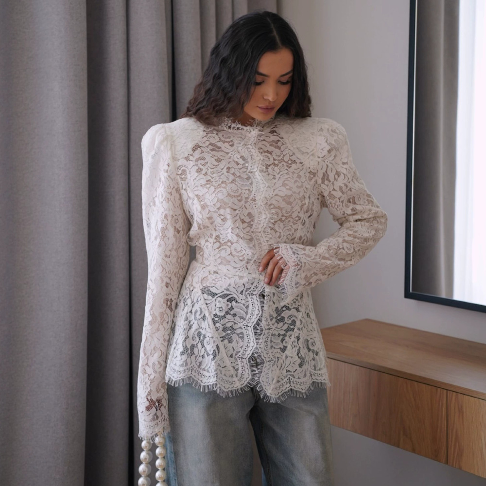 Hauts Sexy Unis À Découpes Transparentes Et Manches Longues 