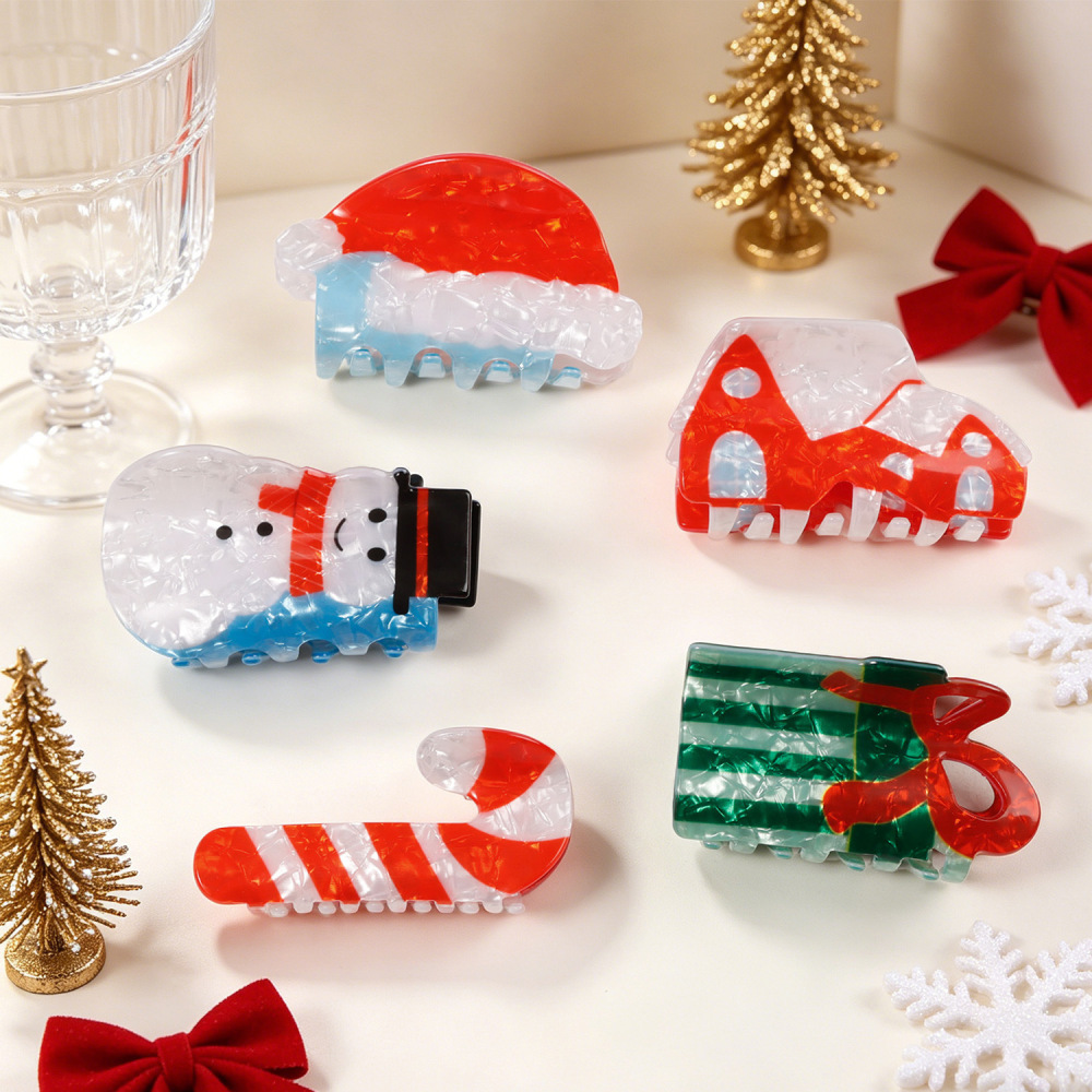 Pinces À Cheveux En Pvc De Noël Mignonnes Et Mignonnes De La Série Simple Image3