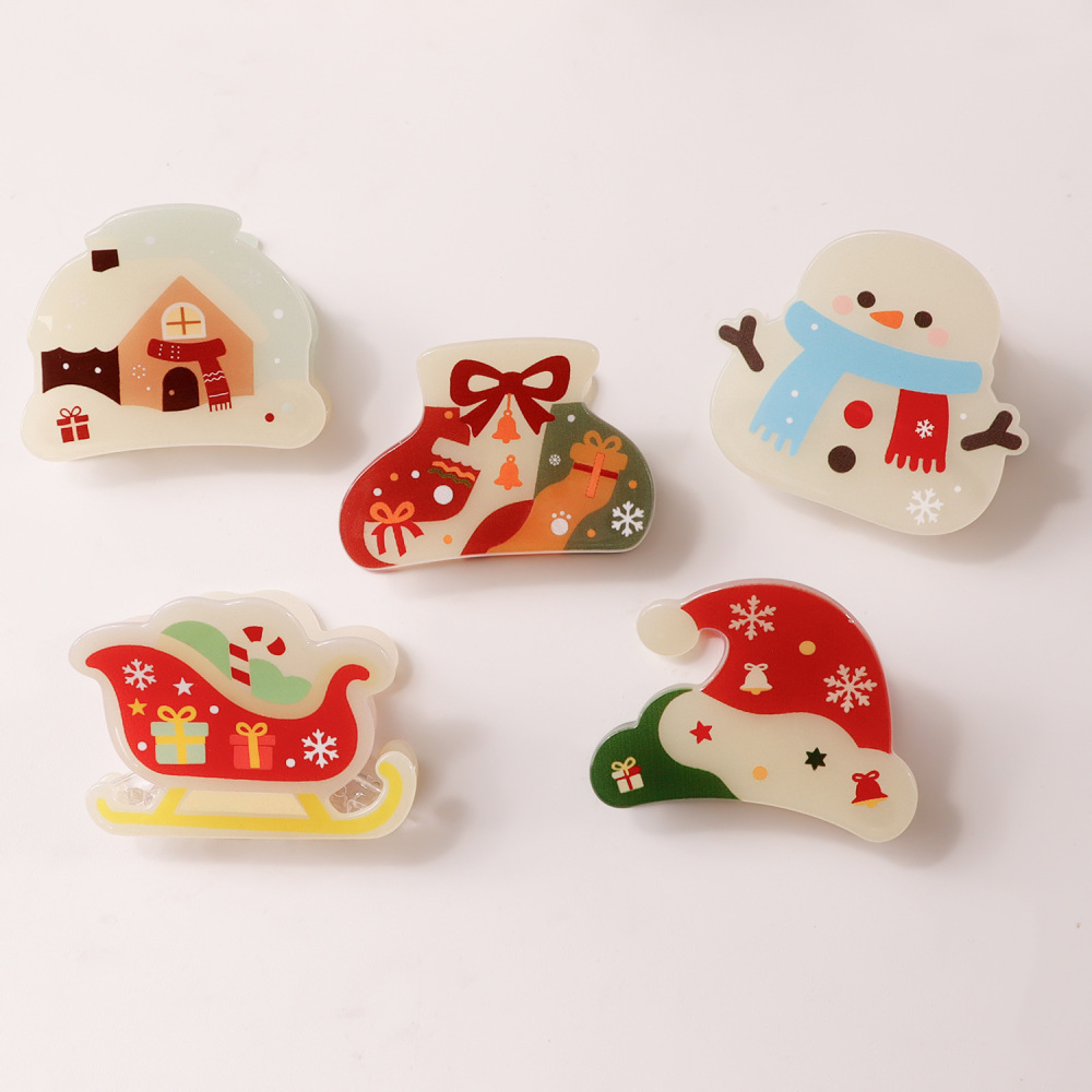 Pinces À Cheveux En Pvc De Noël Mignonnes Et Mignonnes De La Série Simple Image4