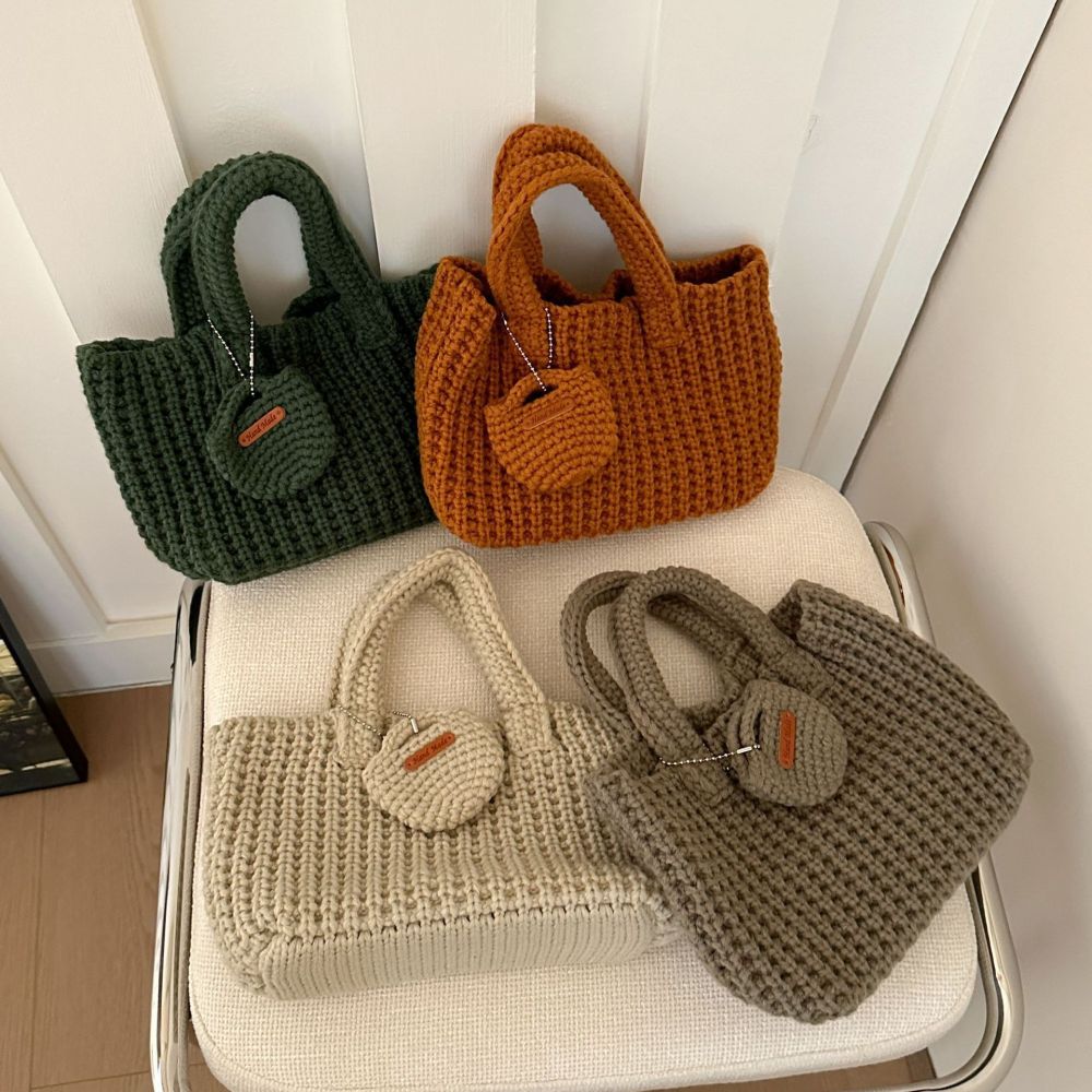 Sacs À Main Carrés Pour Femmes, Style Décontracté, Couleur Unie, En Polyester Tissé Image2