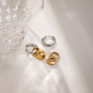 Boucles D'Oreilles Pendantes Pour Femme, Élégantes, En Acier Inoxydable Ajouré, Couleur Or, Style Classique, Ajourées Et Résistantes À L'Eau. h5 Image4