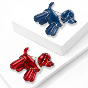 Broches En Métal Et Strass Représentant Un Adorable Chiot, Collection Simple Series h5 Image2