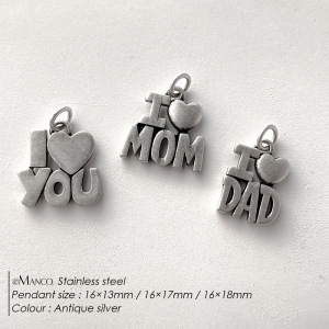 Pendentifs Pour Femmes En Acier Inoxydable Étanches, En Forme De Cœur Et De Lettre, Collection Simple Series Diy h5 Image5