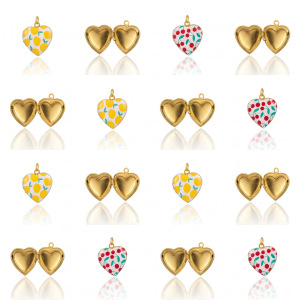 Pendentifs Pour Femmes En Acier Inoxydable, Couleur Or, En Forme De Cœur Et De Cerise, À Faire Soi-Même (Série Simple) h5 Image5