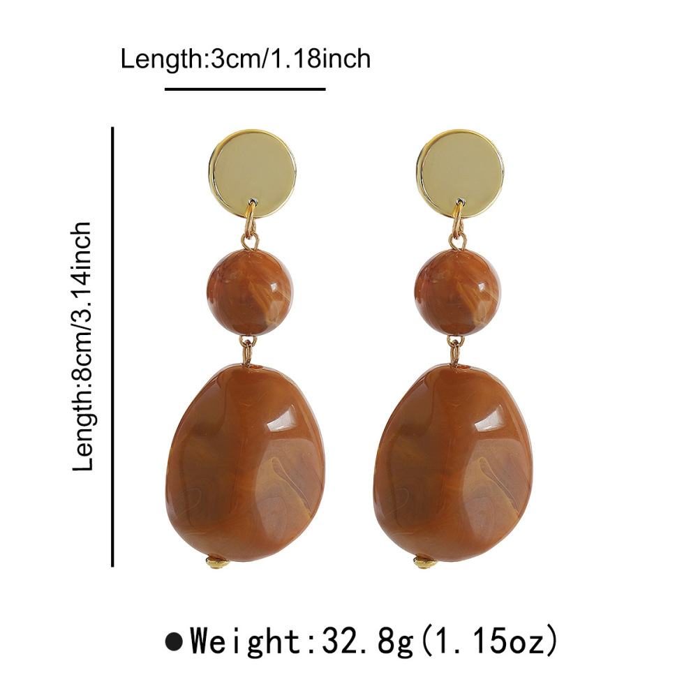 Boucles D'Oreilles Pendantes Pour Femmes, Style Rétro, En Résine Et Perles, Collection Classique 