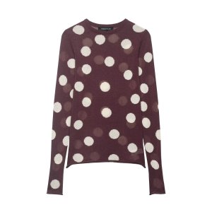 Pull En Maille Transparente À Pois Rétro Élégant Et Coupe Ajustée h5 Image4