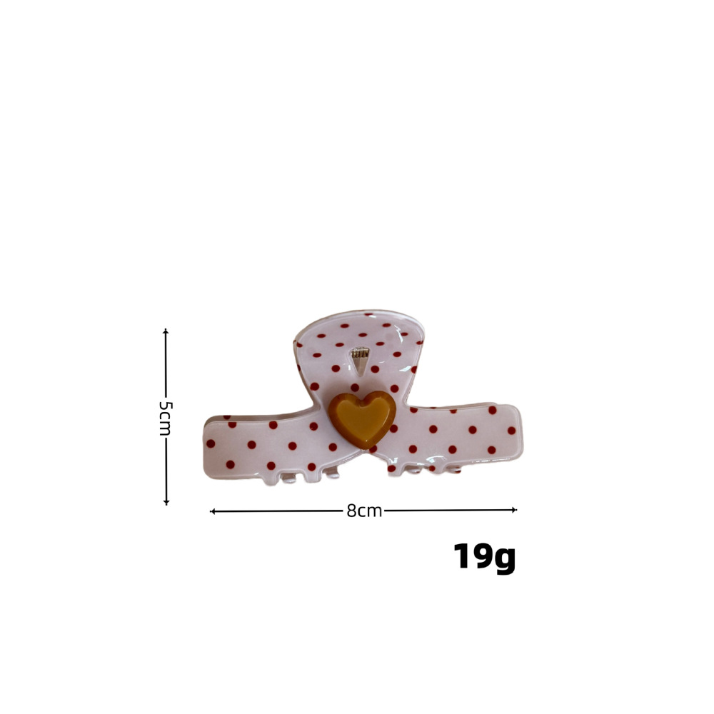 Pinces À Cheveux Acryliques Simple Series Daily Heart Polka Dots De Couleurs Mélangées Image5
