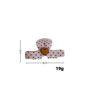 Pinces À Cheveux Acryliques Simple Series Daily Heart Polka Dots De Couleurs Mélangées h5 Image5
