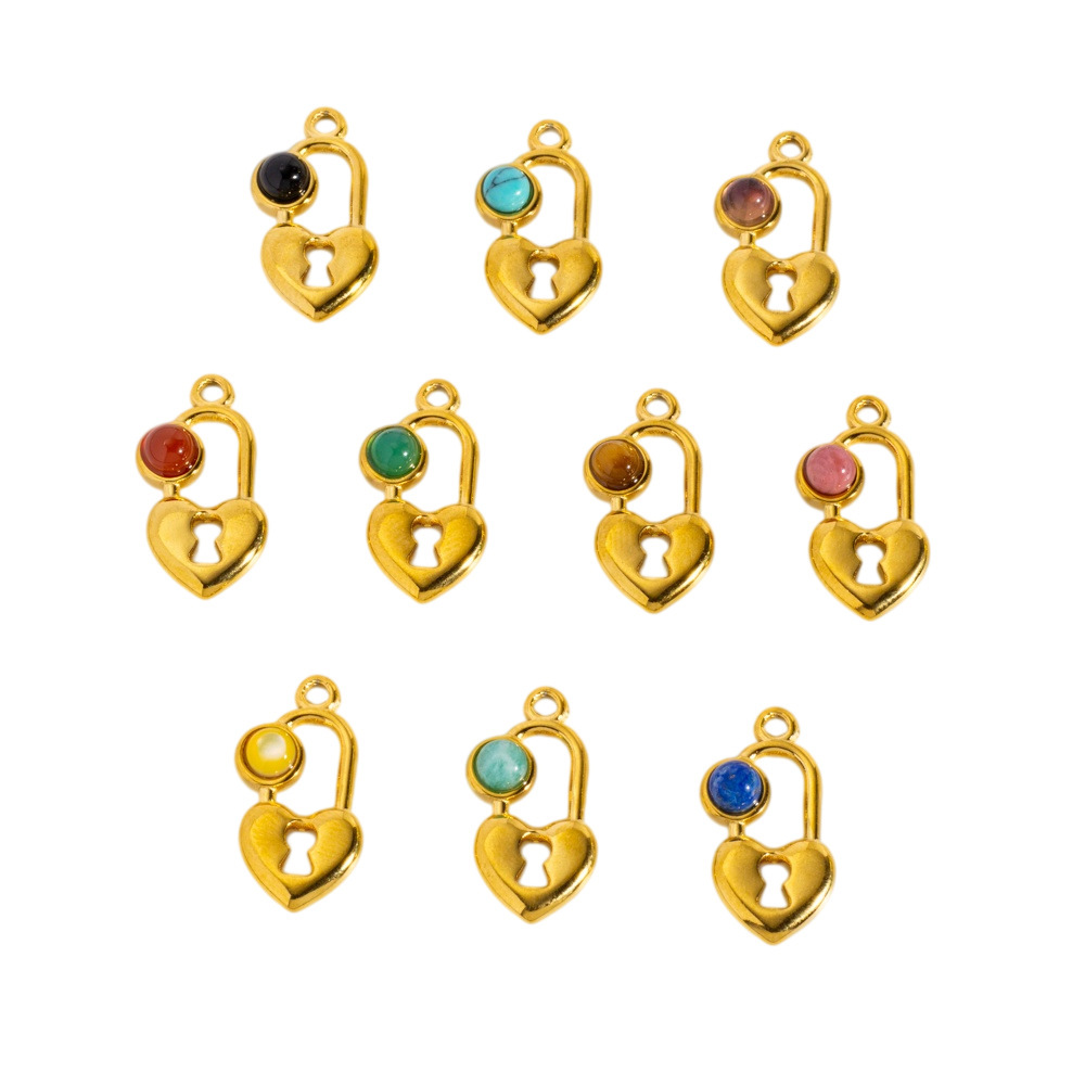 Pendentifs Pour Femmes Simple Series Retro Heart Lock En Acier Inoxydable Étanche Image4